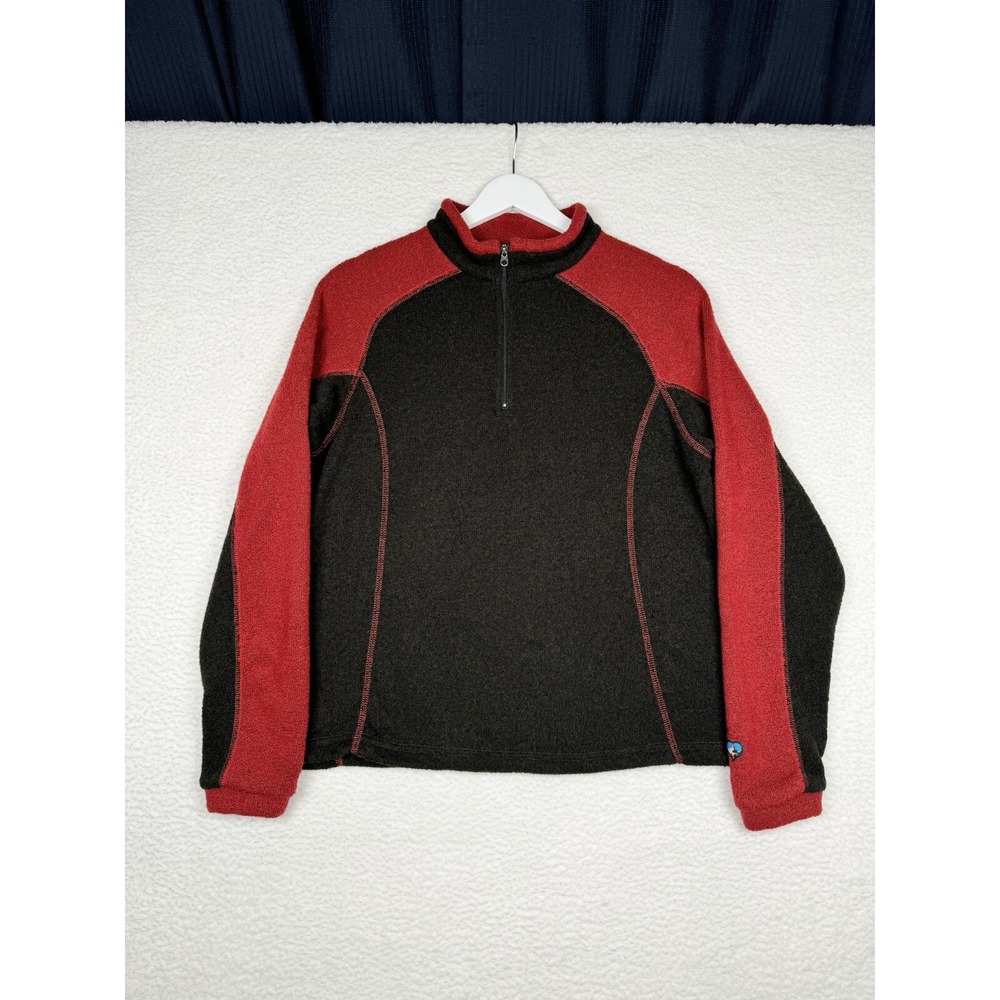 Kuhl Women's Brown/Red Full Zip Alpaca Fleece Sweater - Small
